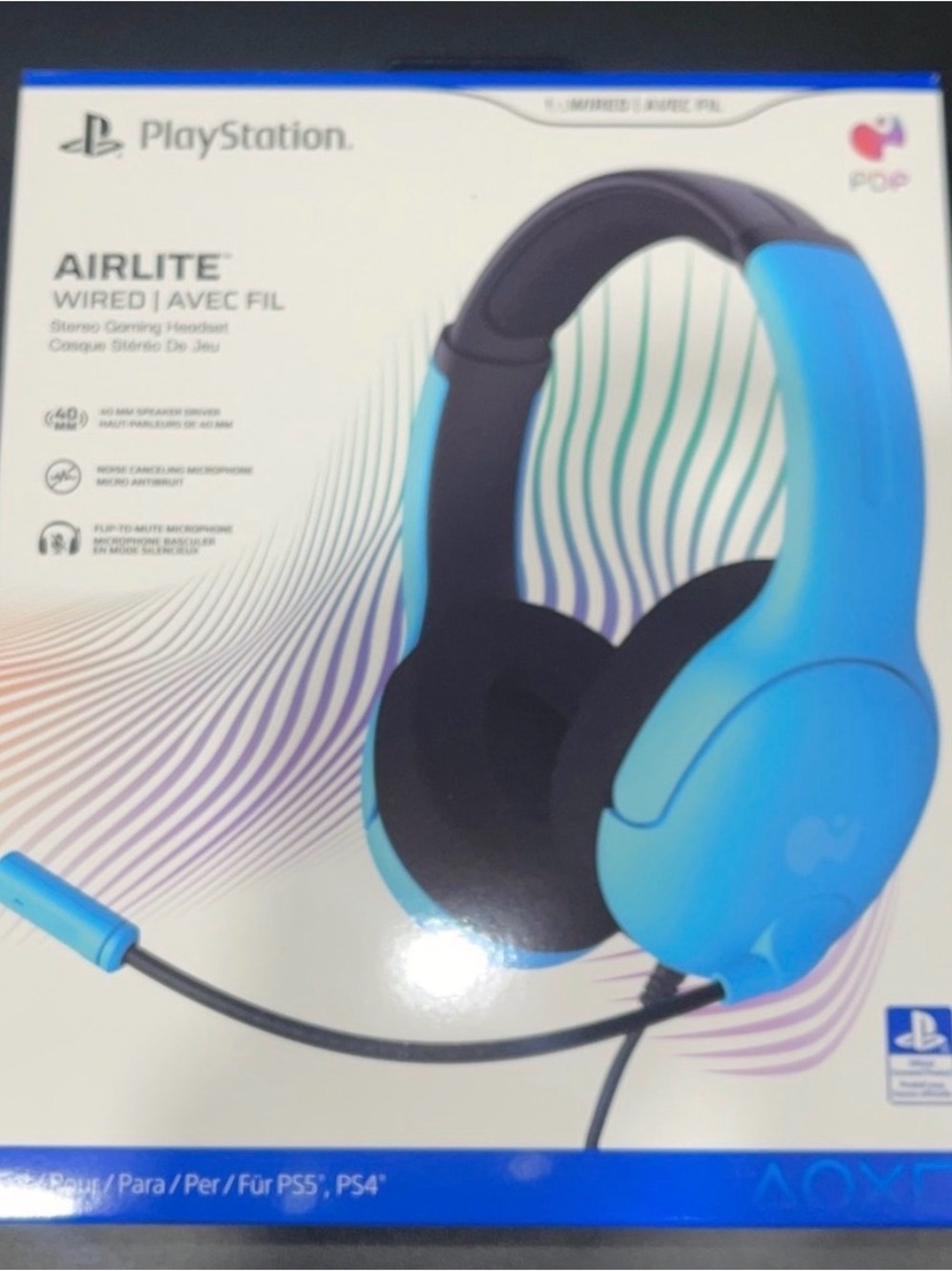Sony PlayStation Airlite Wired Gaming Headset in Blue and Black